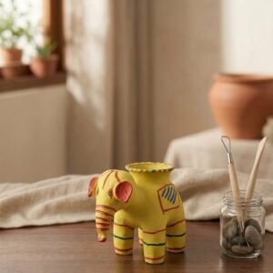 Traditional Handcrafted Clay Mini Elephant | Auspicious Wedding Decor