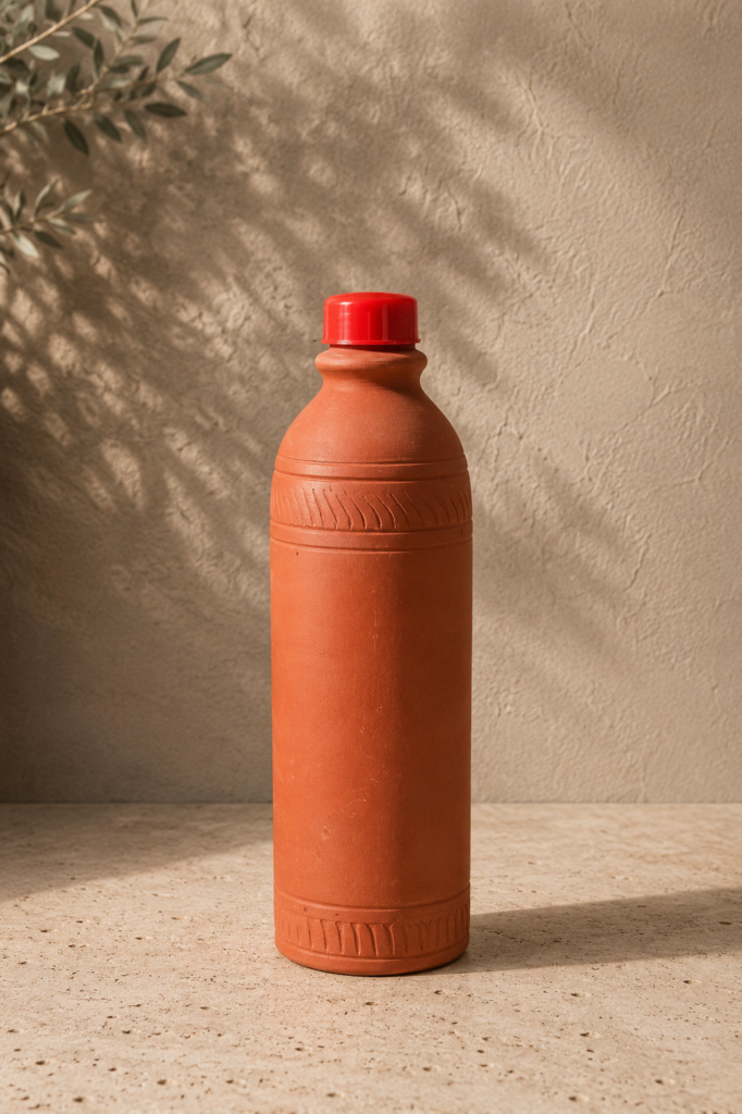 Natural Cooling Terracotta Bottle
